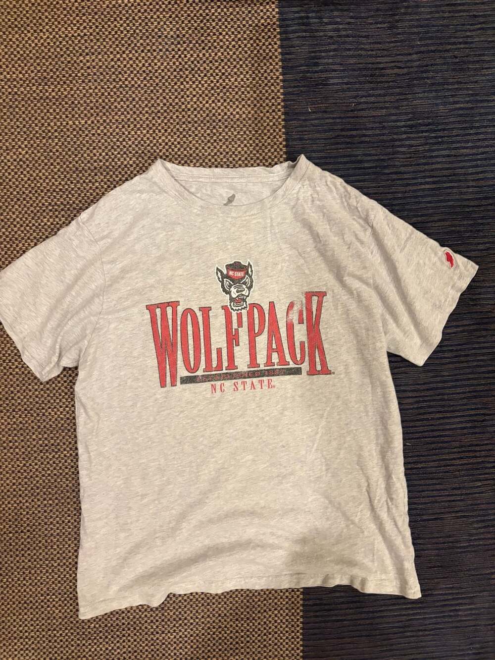 Vintage NC State Wolfpack T-Shirt Size Large Gray Cotton League